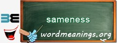 WordMeaning blackboard for sameness